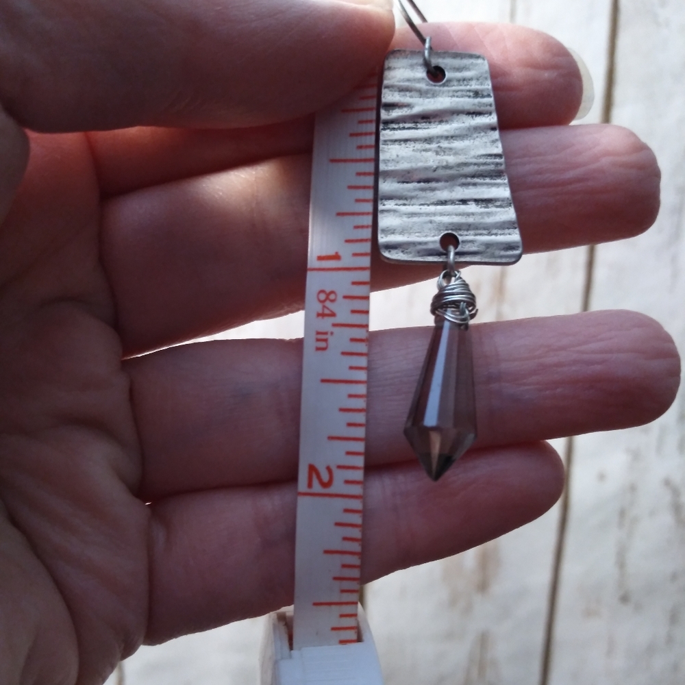 New Waterdrop Crystal Earrings Silver - Picture 6 of 6